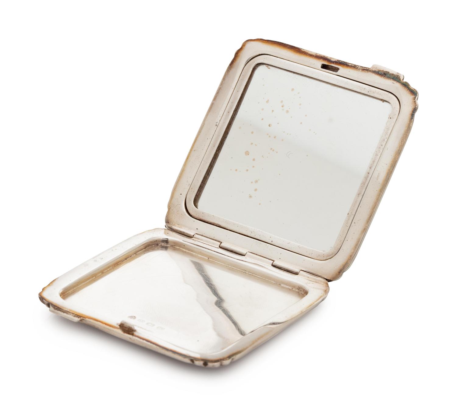 A Sterling Silver and Enamel Compact, British,