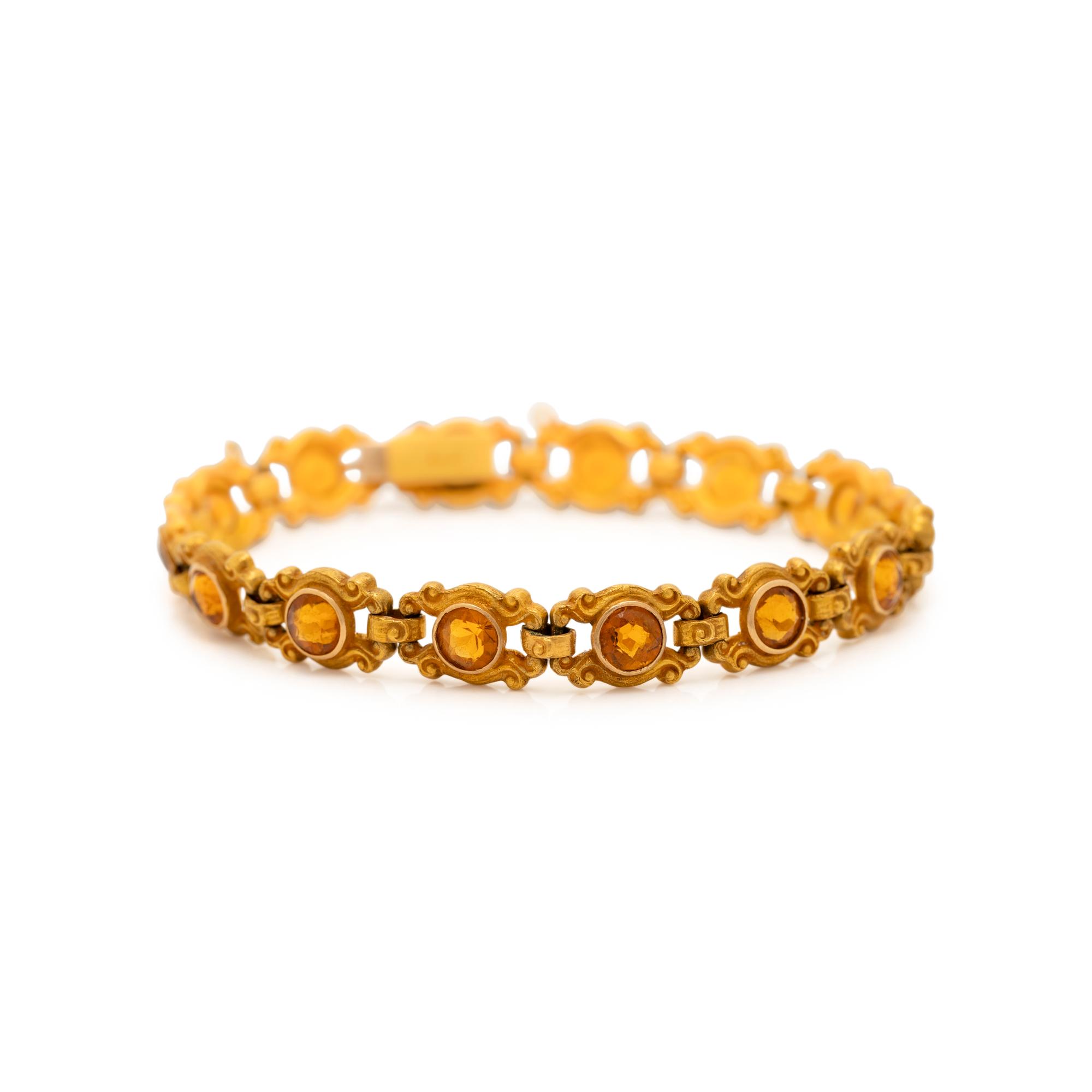 YELLOW GOLD AND CITRINE BRACELET
