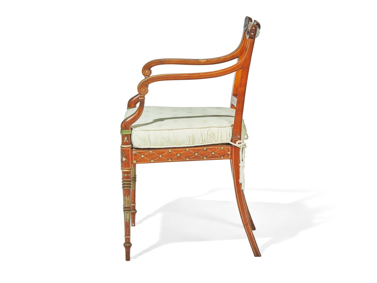 An Edwardian Painted Armchair