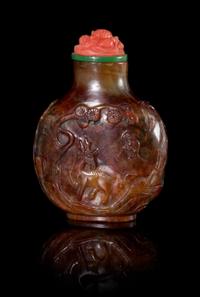 A Carved Bowenite Snuff Bottle Height 2 5/8 inches. — 1780-1850
