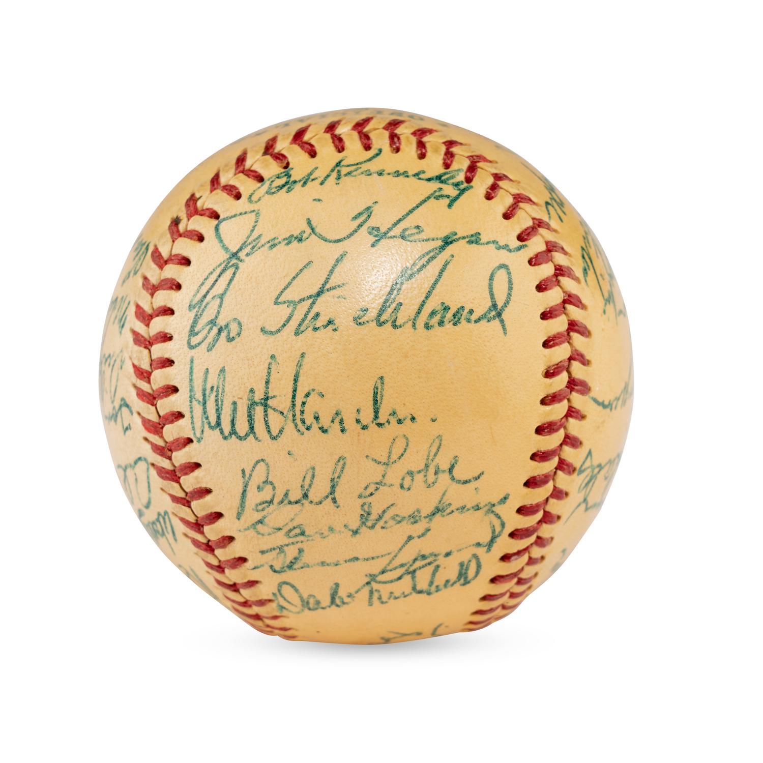 A 1953 Cleveland Indians Team Signed Autograph Baseball Featuring Multiple Hall of Famers (JSA Letter of Authenticity),