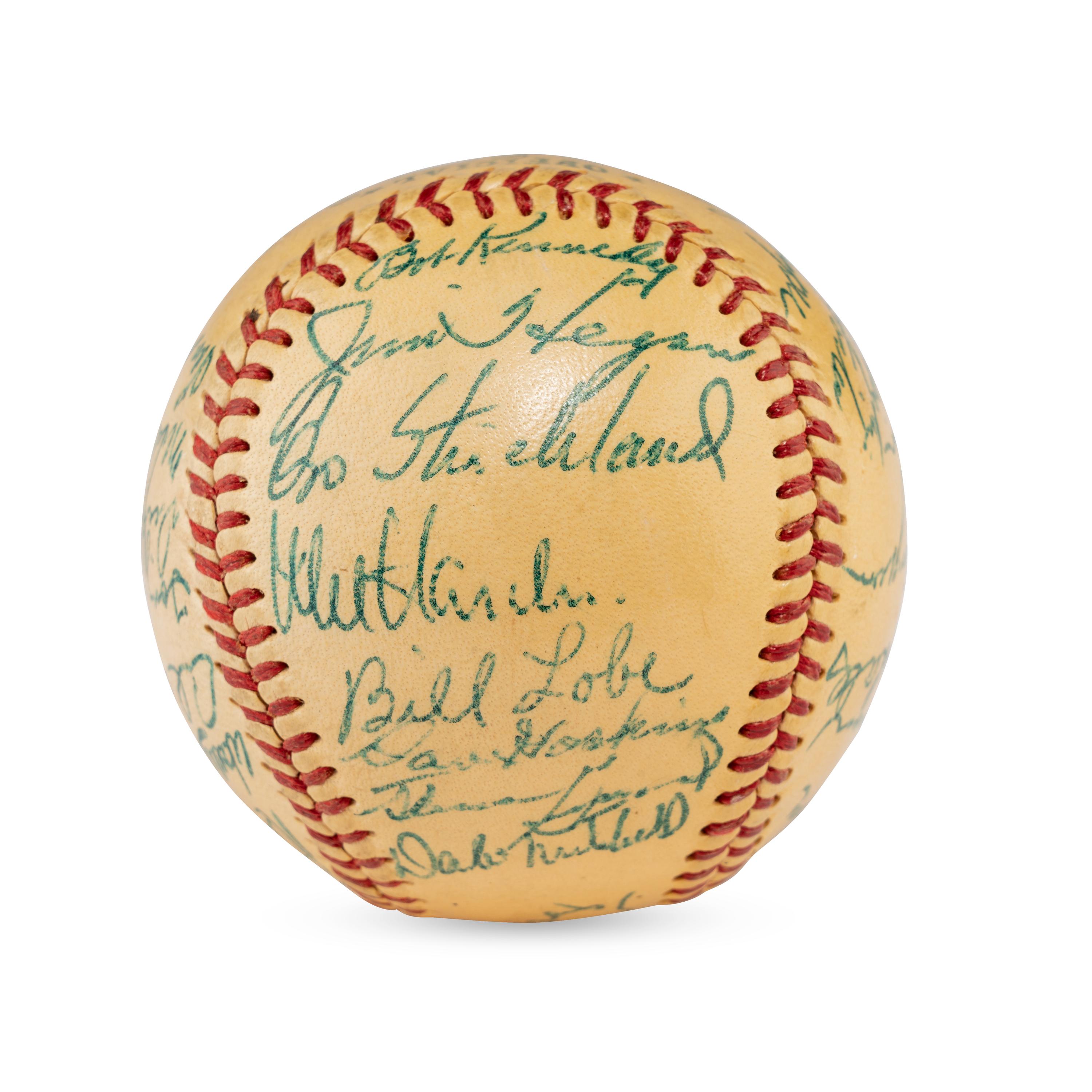 A 1953 Cleveland Indians Team Signed Autograph Baseball Featuring Multiple Hall of Famers (JSA Letter of Authenticity),
