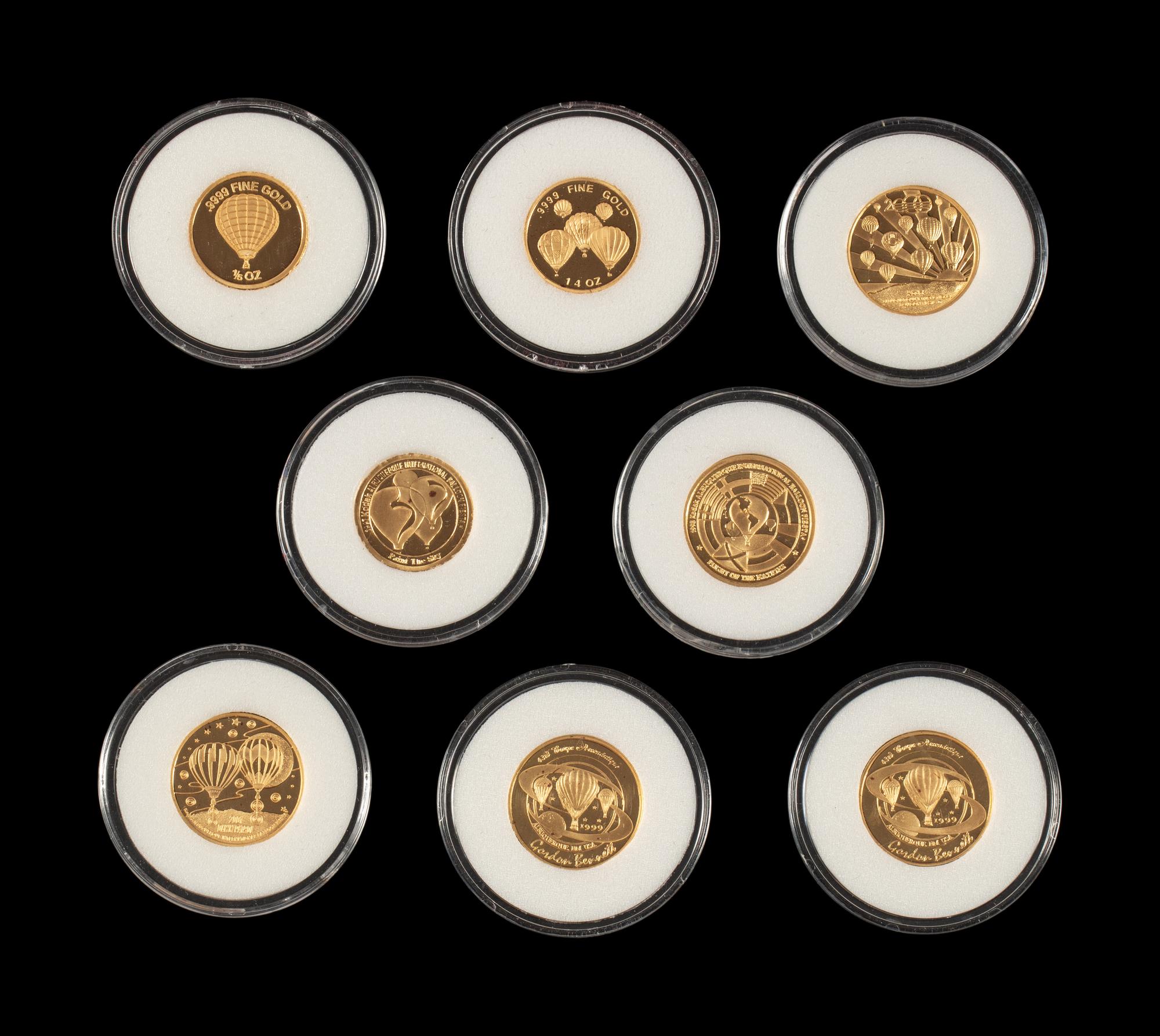 [PRIVATE ISSUE] A Group of Eight Albuquerque International Balloon Fiesta Commemorative 1/5 oz. Gold Rounds