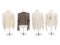 Four Designer Silk Blouses: Two Fendi, One Valentino, One Oscar de la Renta