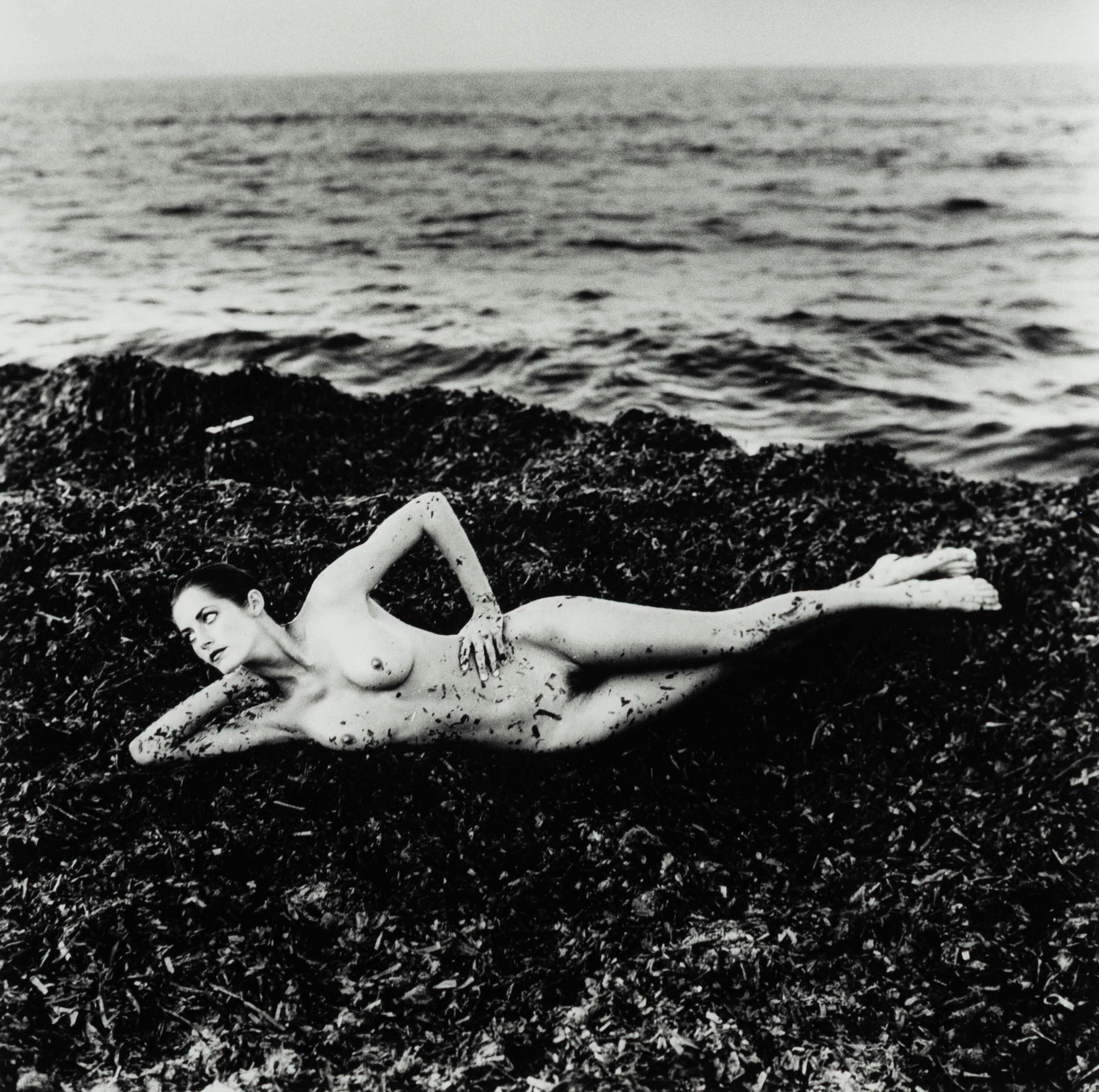 Helmut Newton (Australian/German, 1920–2004) — Nude on Seaweed, Saint Tropez, 1981