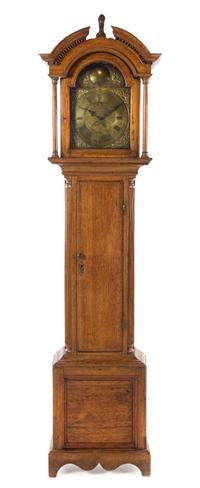 An English Oak Tall Case Clock Height 92 1/4 inches. — JOHN HARTLEY BURNLEY, 18TH CENTURY