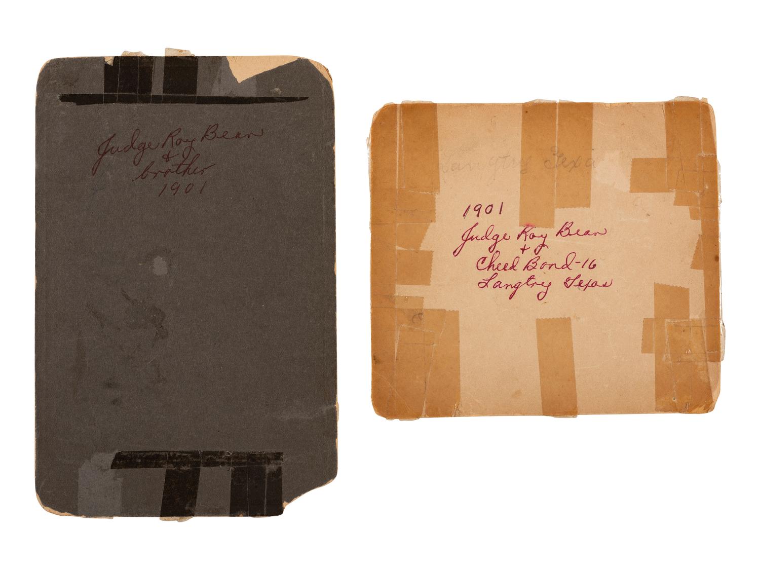 [WESTERN AMERICANA]. A group of 2 photographs of Judge Roy Bean.