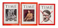 (WWII) TIME MAGAZINE. 4 covers, including one proof of Adolf Hitler, and a related ALS.