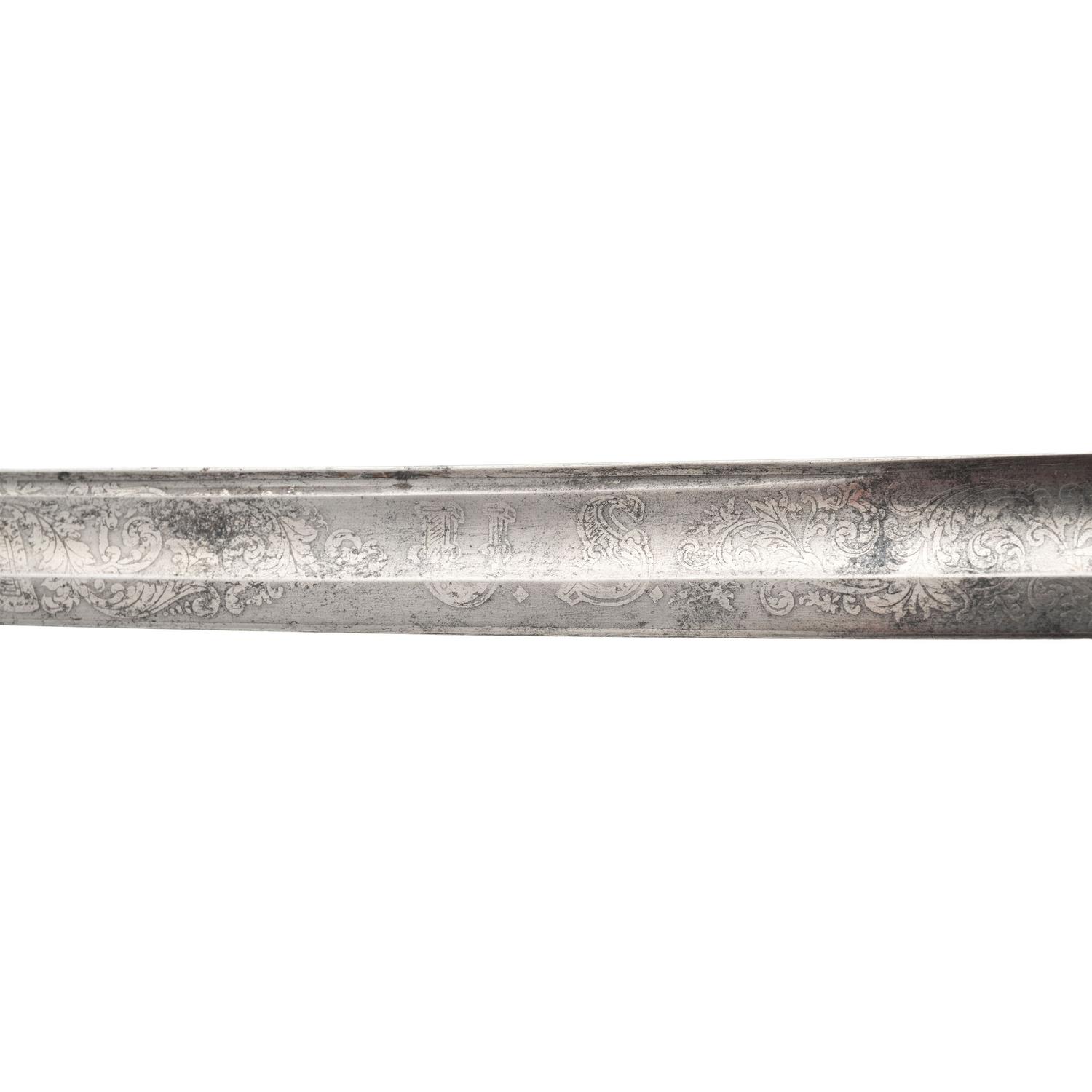 S&K Model 1850 Foot Officers Sword Presented to Sergeant Major (Capt.) George Smith - 7th NJ Infantry - WIA at Chancellorsville
