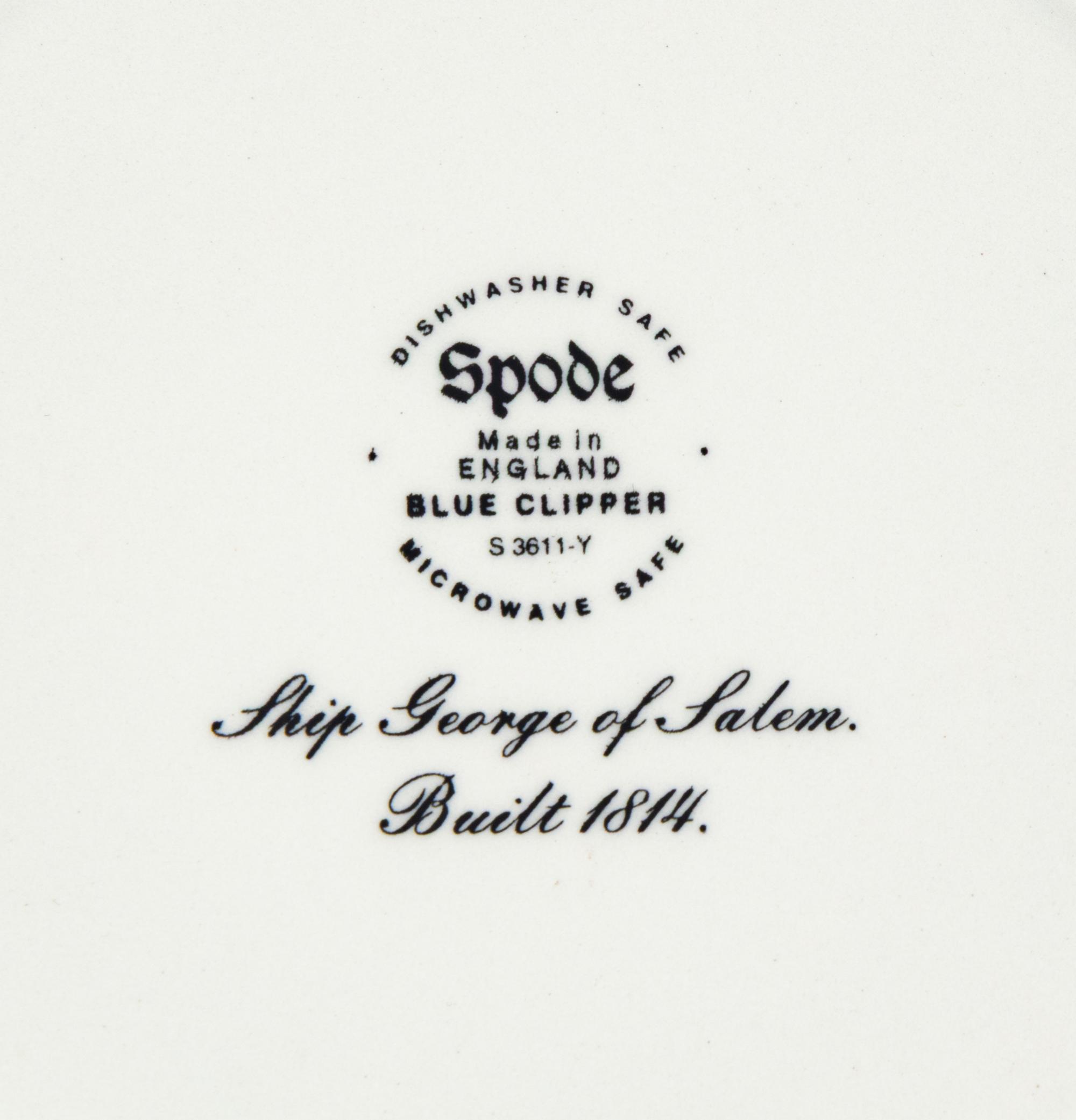 A Spode Porcelain Dinner Service for Twelve in the Blue Clipper Pattern
