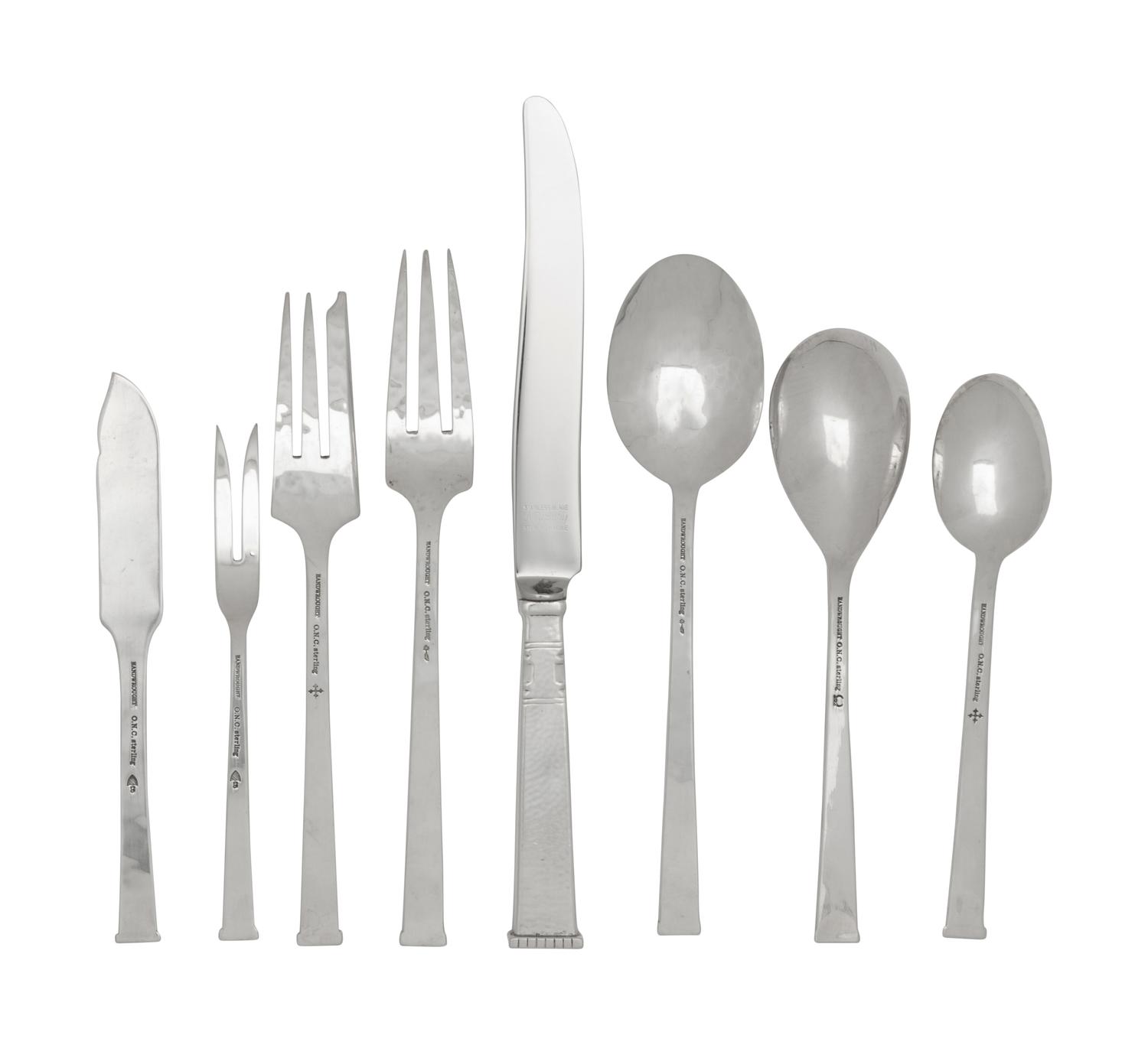 An American Arts & Crafts Silver Flatware Service