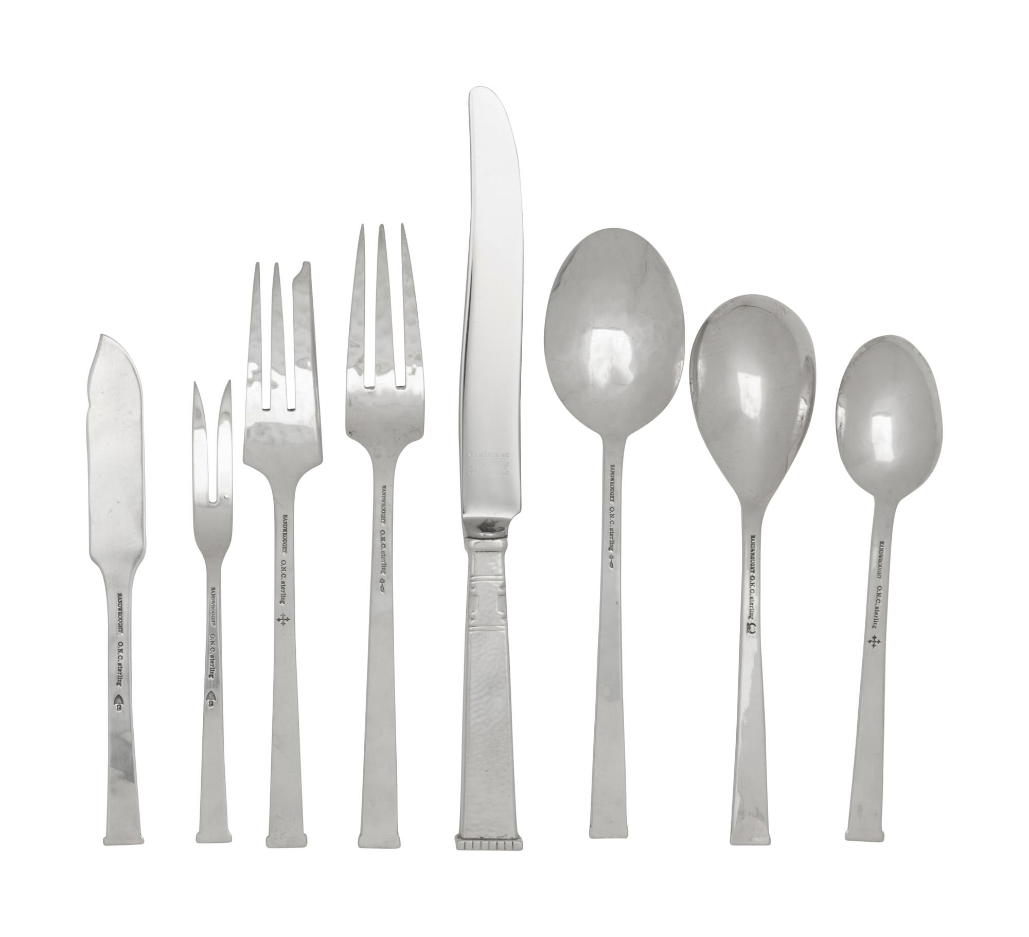 An American Arts & Crafts Silver Flatware Service