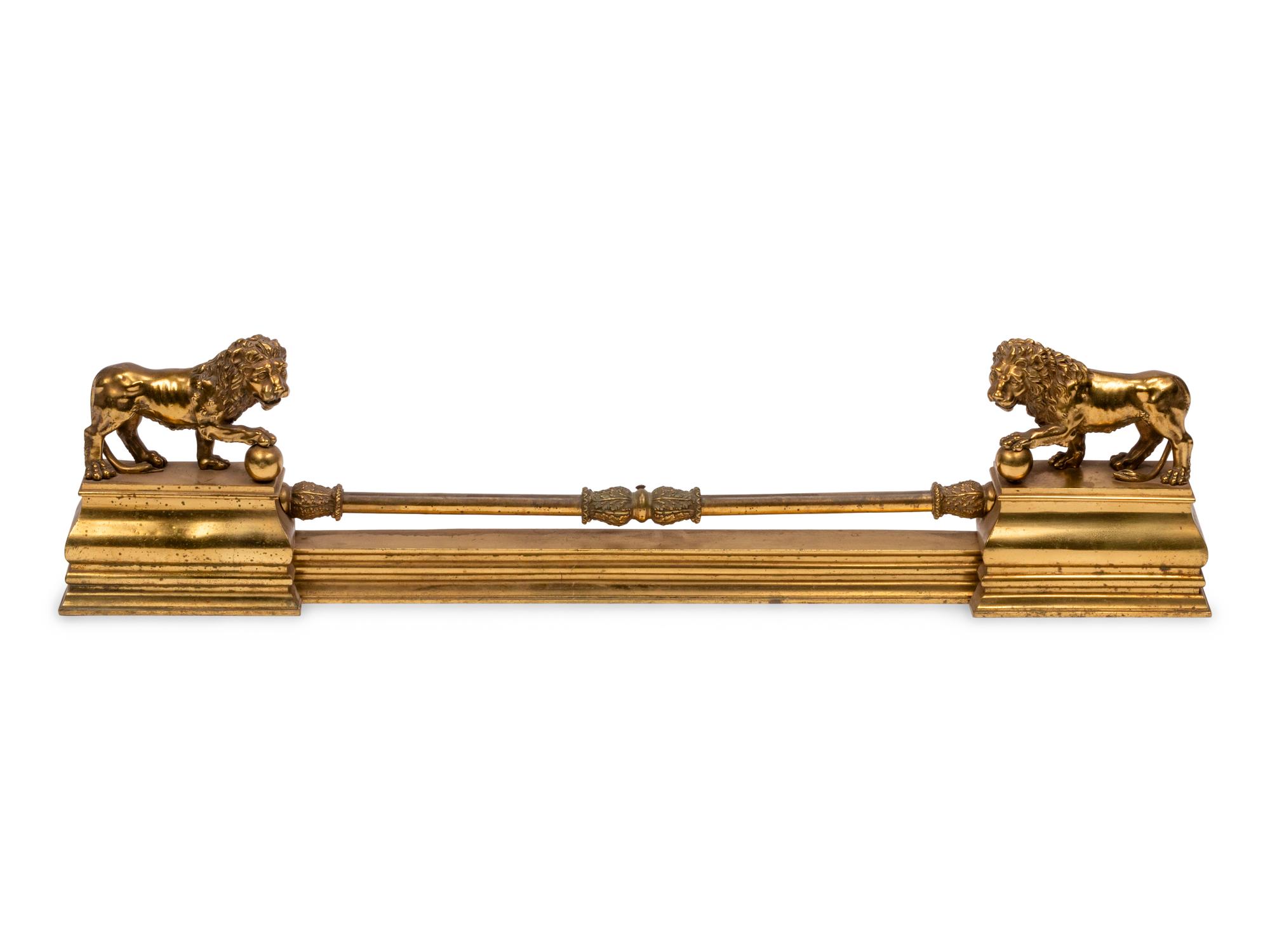 A Regency Style Gilt Bronze Fire Fender