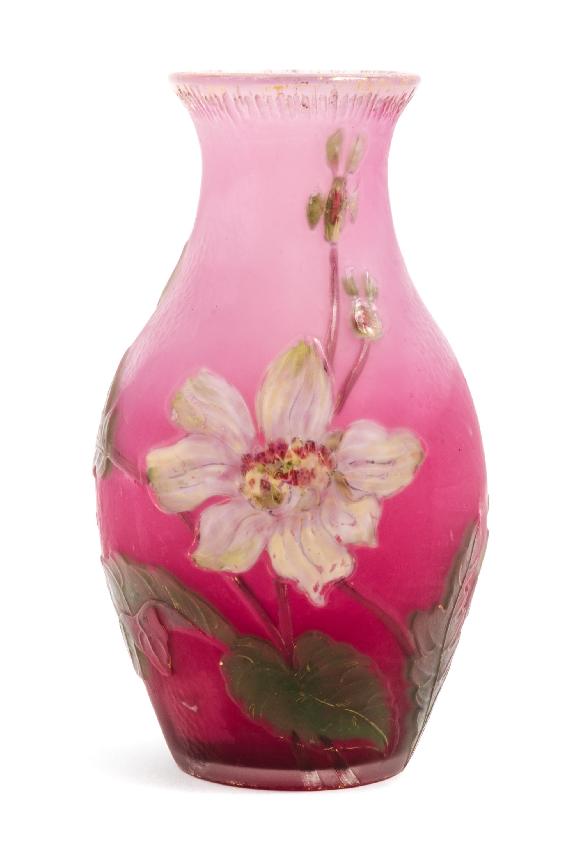 Burgun & Schverer, EARLY 20TH CENTURY, a cameo glass vase, of ovoid form with floral decoration