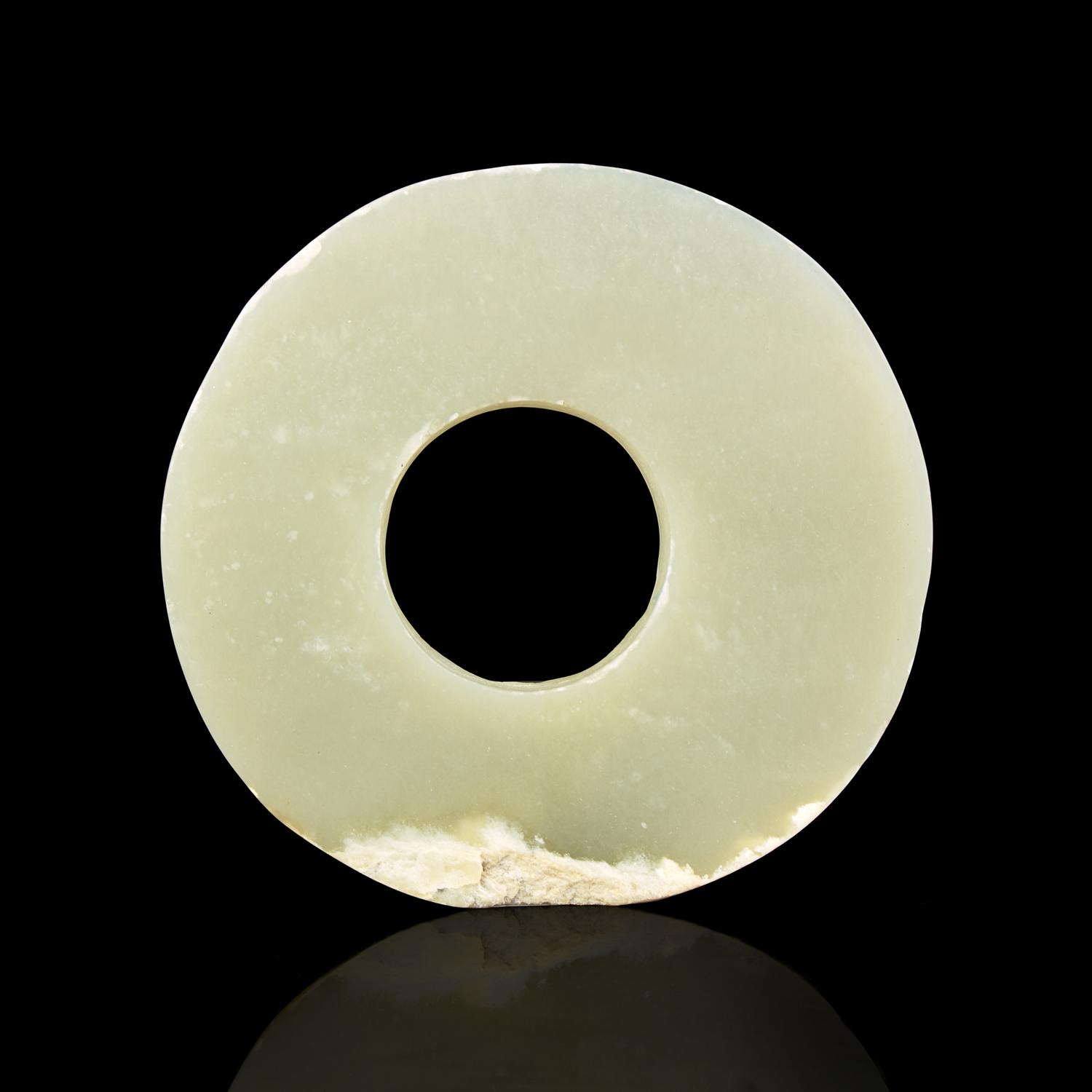 A Chinese Celadon Jade Bi Disc 青白玉壁