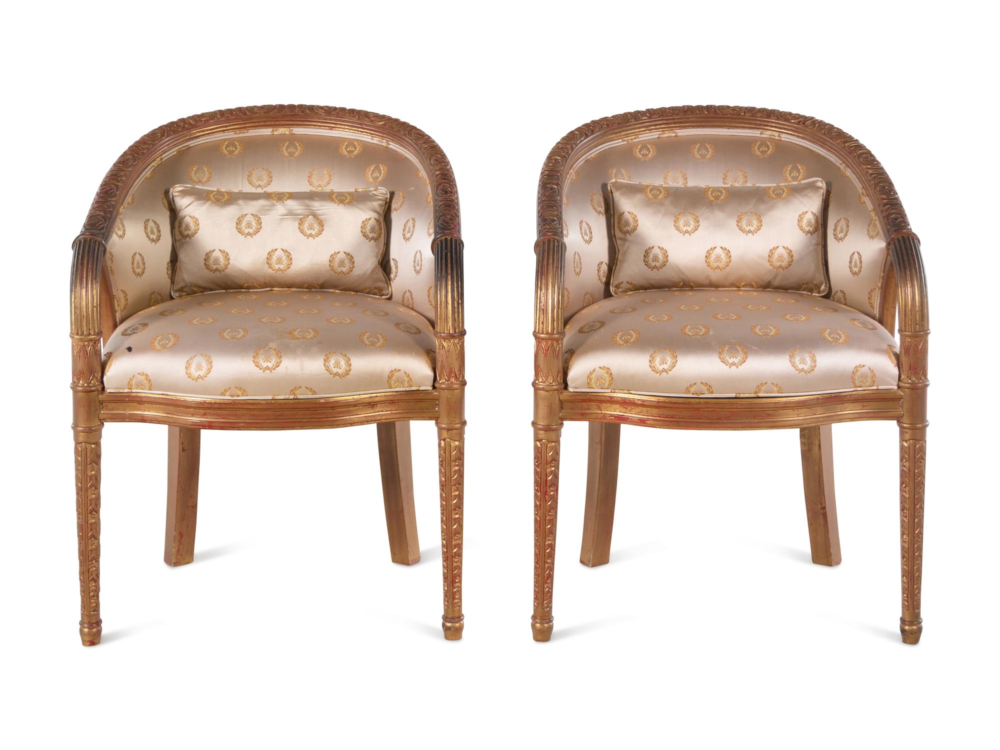 A Pair of Giltwood Armchairs