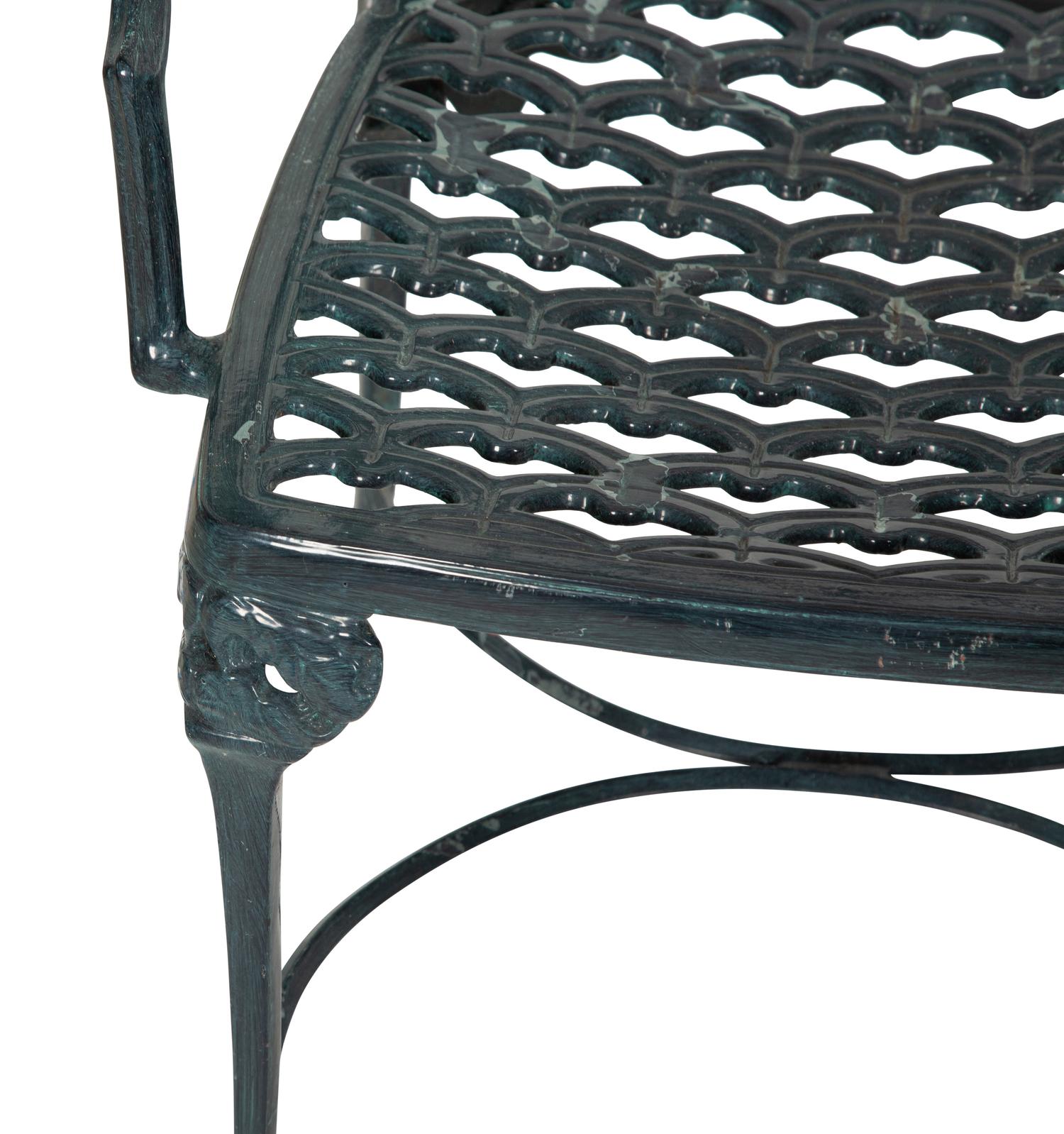 A Large Group of Painted Aluminum Garden Furniture — 20th Century