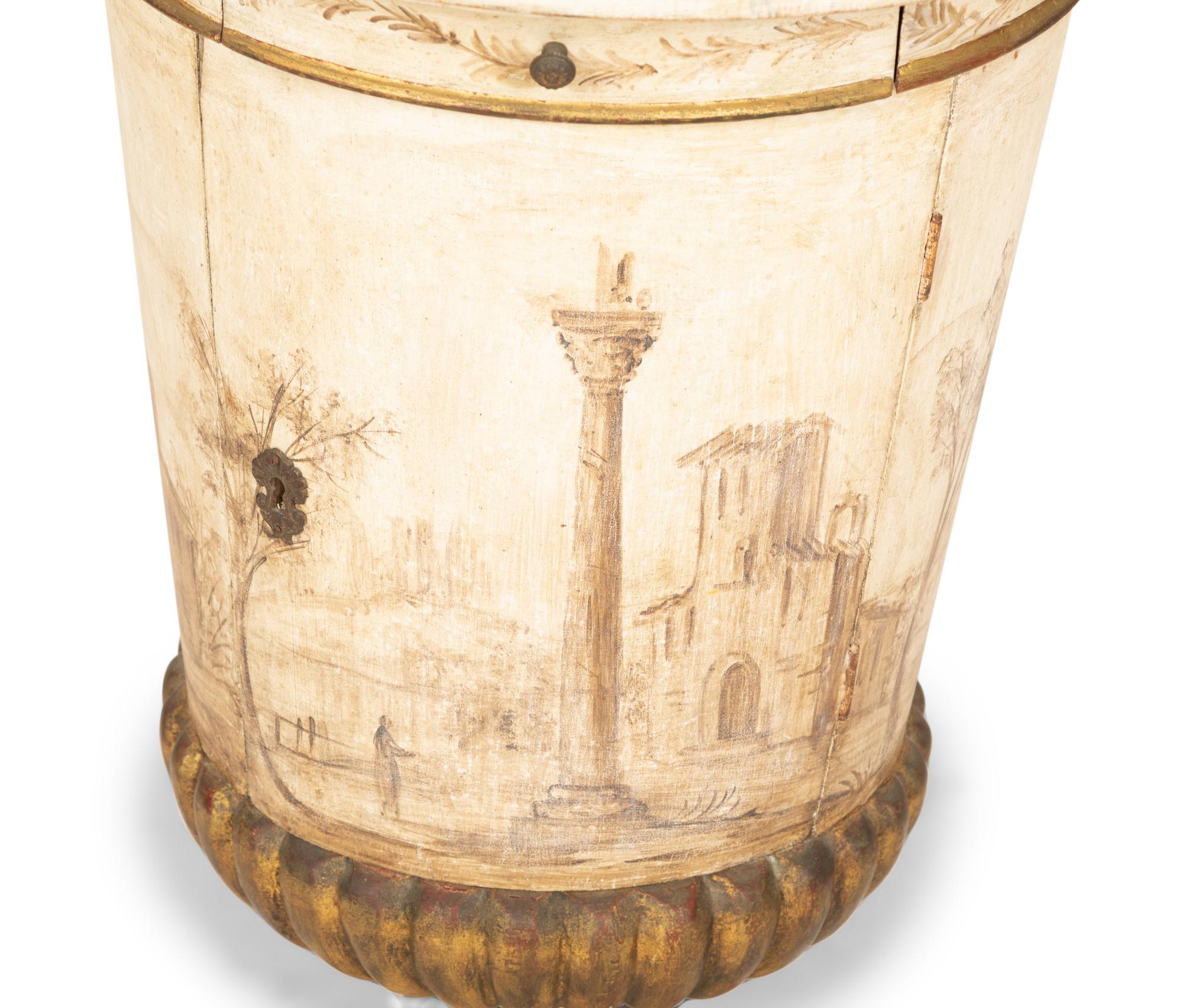 An Italian Neoclassical Painted Pedestal Cabinet