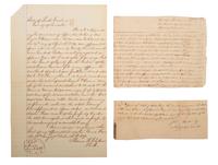 [ENSLAVEMENT & ABOLITION]. A group of 3 manuscript documents related to enslaved persons, comprising: