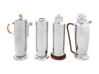 A Group of Four Chromed Metal Cocktail Shakers