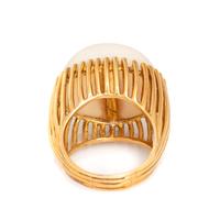 YELLOW GOLD AND WHITE CORAL RING