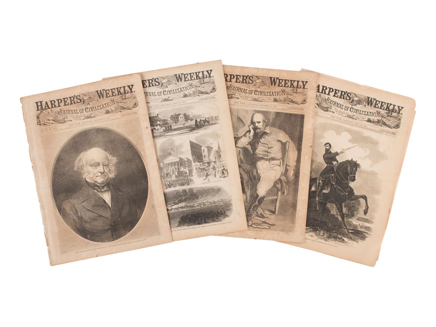 [CIVIL WAR]. Harper's Weekly . Bound volume for Oct. 1863-May 1864. [ With: ] 120+ issues.