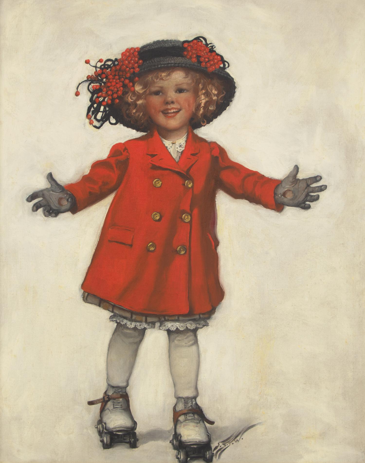 Sarah S. Stilwell Weber (American, 1878-1939) — Roller Skating (Saturday Evening Post Cover), 1910