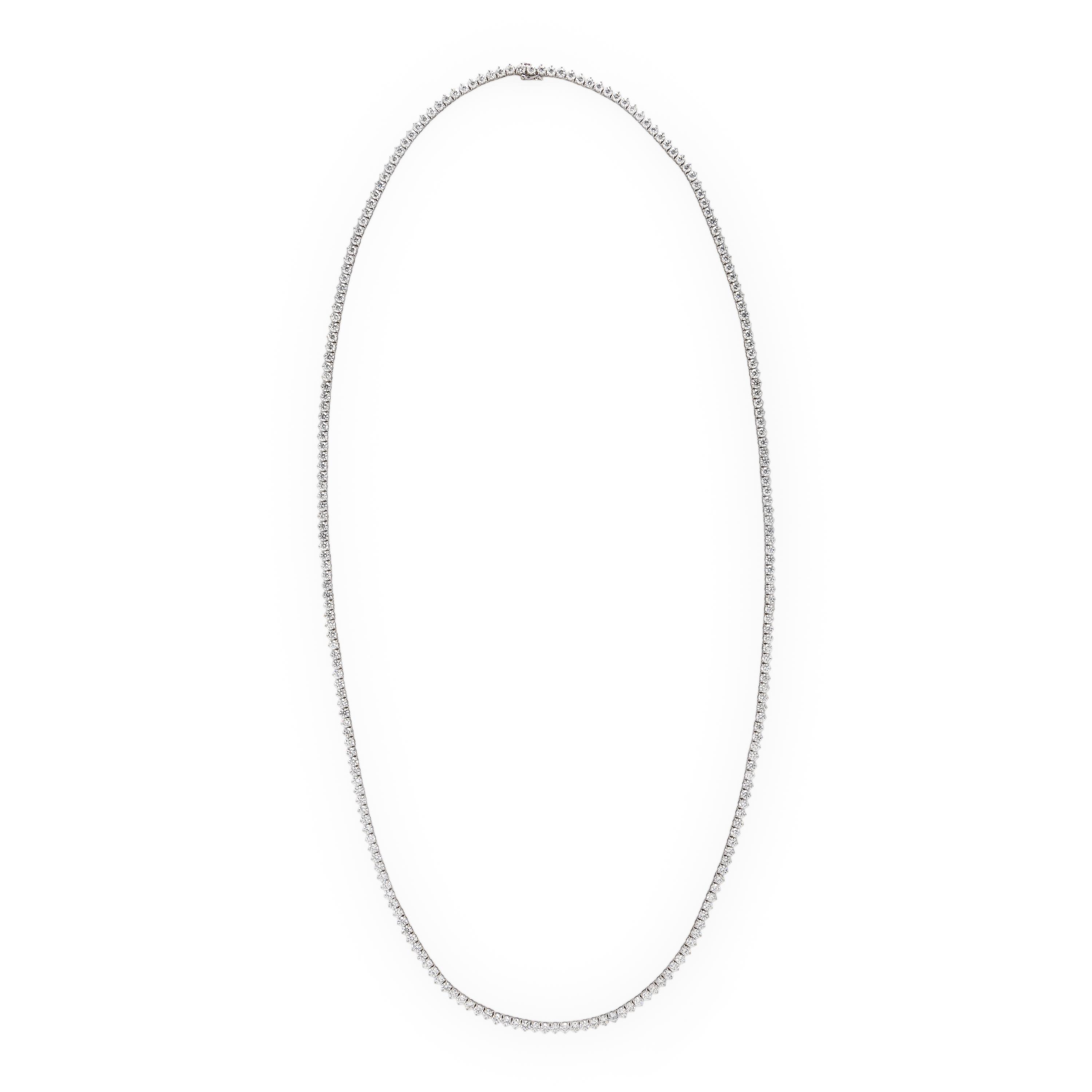 Diamond and White Gold Line Necklace
