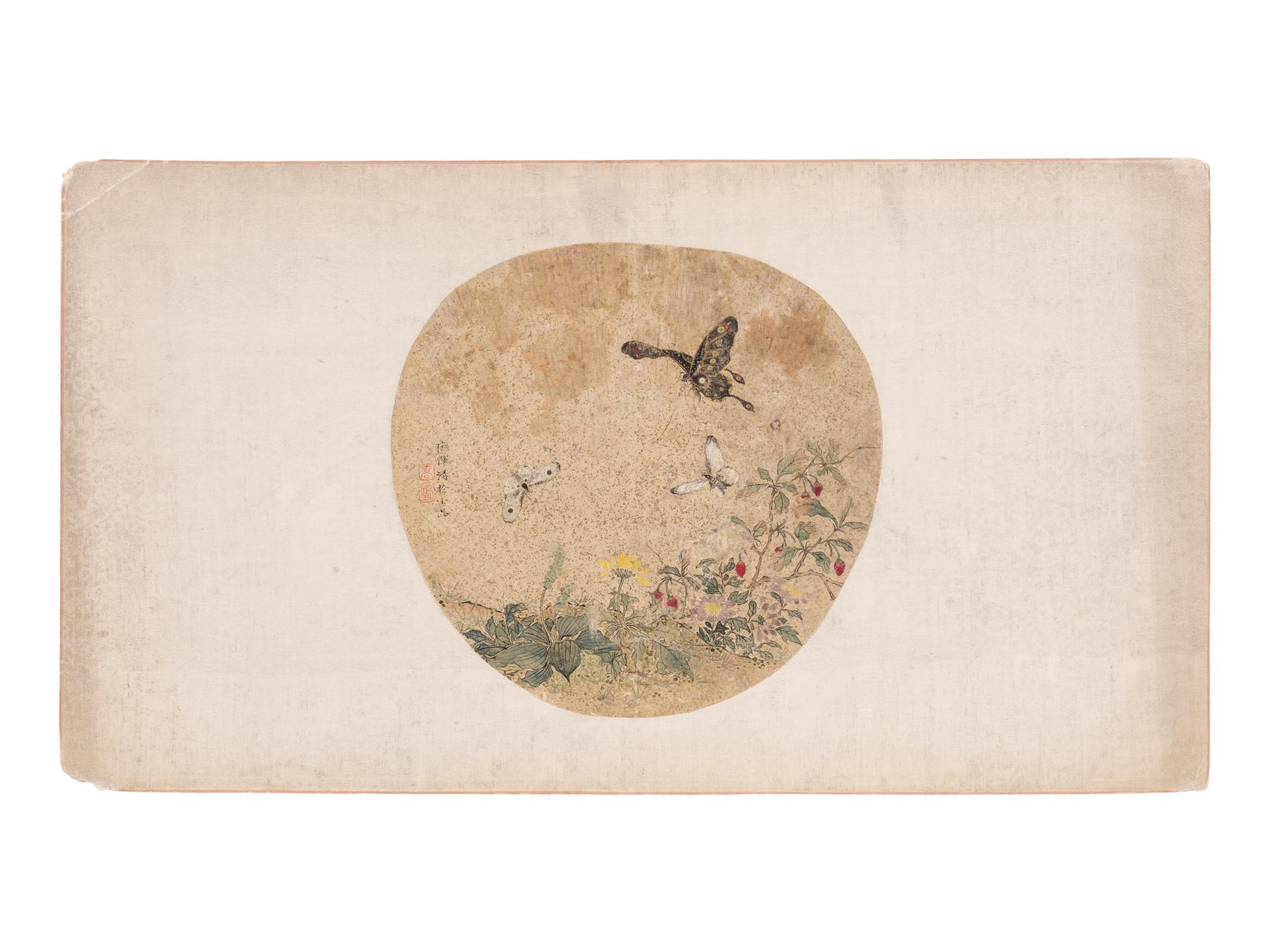 Six Chinese Paintings Depicting Flowers