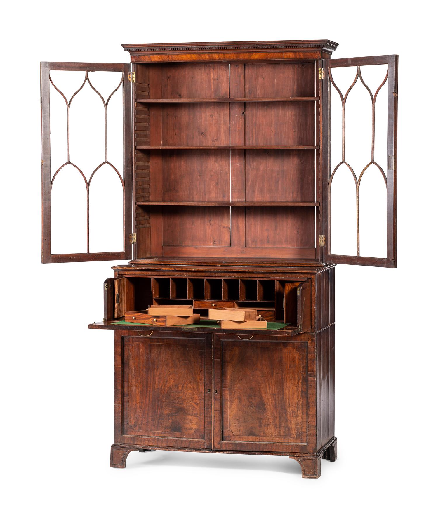 A George III Mahogany Secretary Bookcase