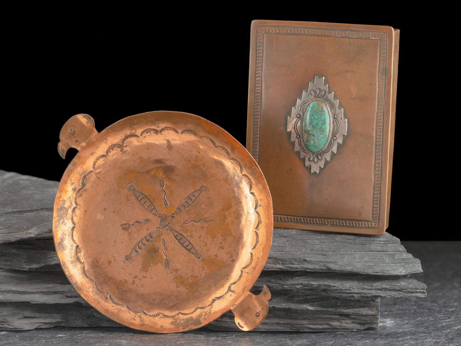 Navajo Copper Box and Ash Tray
