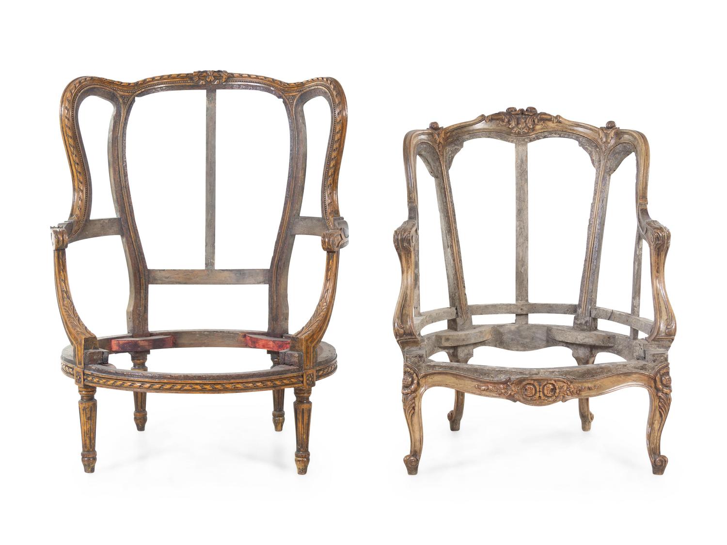 Two Wingback Fauteuil Frames