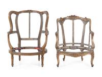 Two Wingback Fauteuil Frames