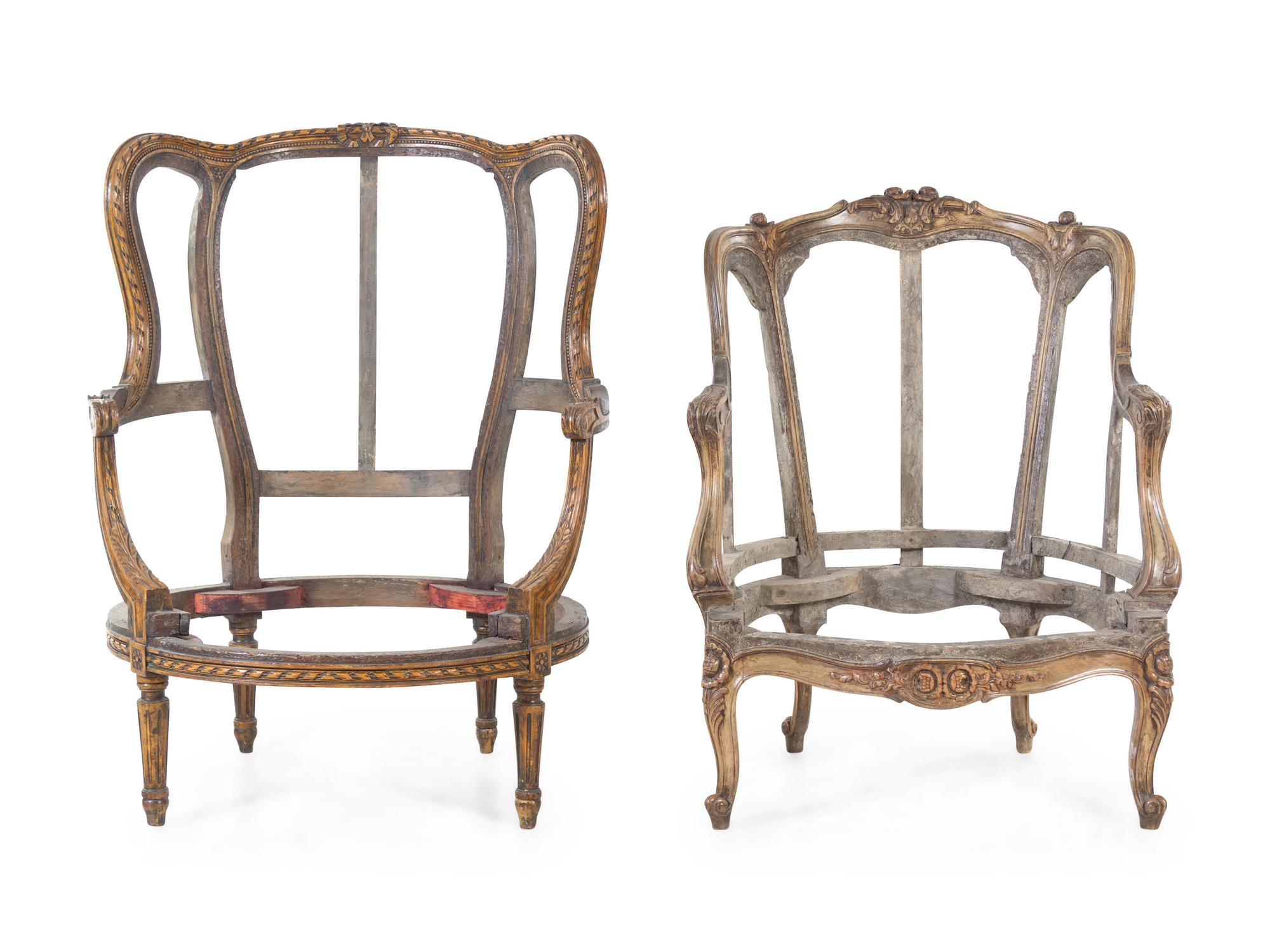Two Wingback Fauteuil Frames