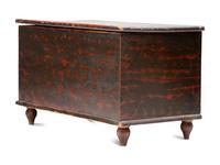 A Country Diminutive Grain Painted Poplar Blanket Chest