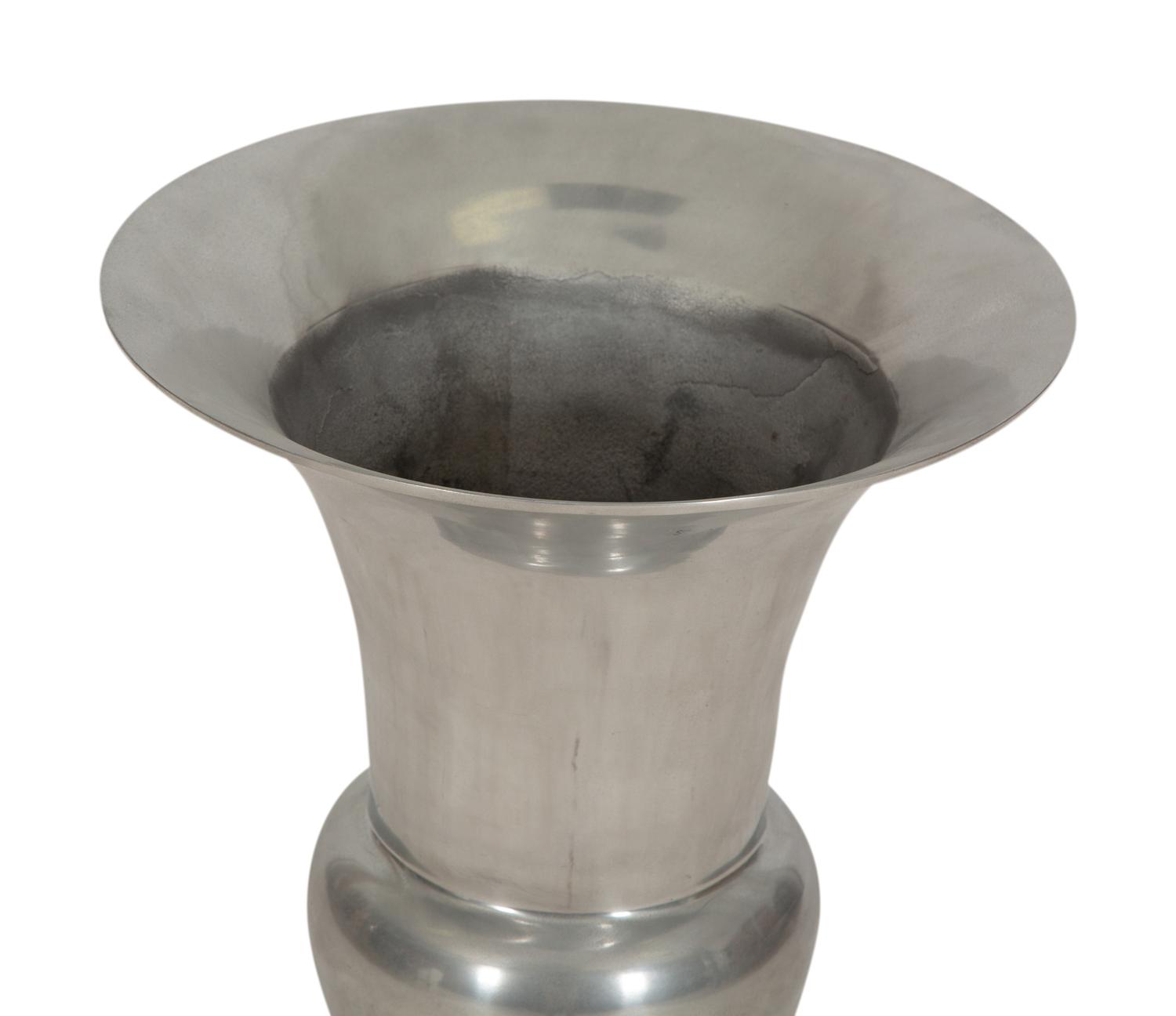 A Pair of Cast Aluminum Campagna-Form Urns