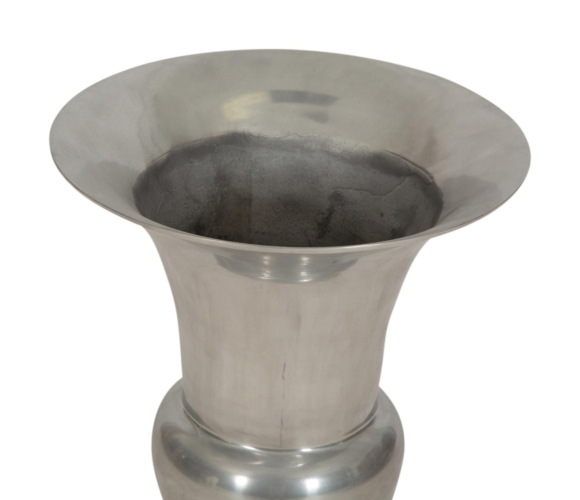 A Pair of Cast Aluminum Campagna-Form Urns