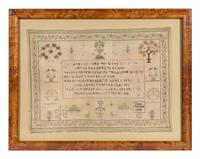 An English Needlepoint Sampler Frame: 17 3/8 x 21 3/4 inches. — PHEBY SEARSON, DATED 1805