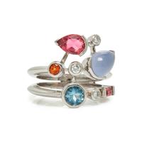 CARTIER, PLATINUM AND GEMSTONE 'MELI MELO' RING