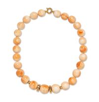 BANDED AGATE AND GOLD BEAD NECKLACE