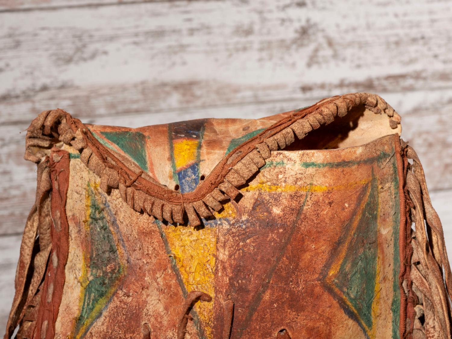 Plains Painted Parfleche Envelope PLUS Rattles