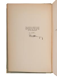 HEMINGWAY, Ernest (1899-1961). A Farewell to Arms . New York: Charles Scribner's Sons, 1929.