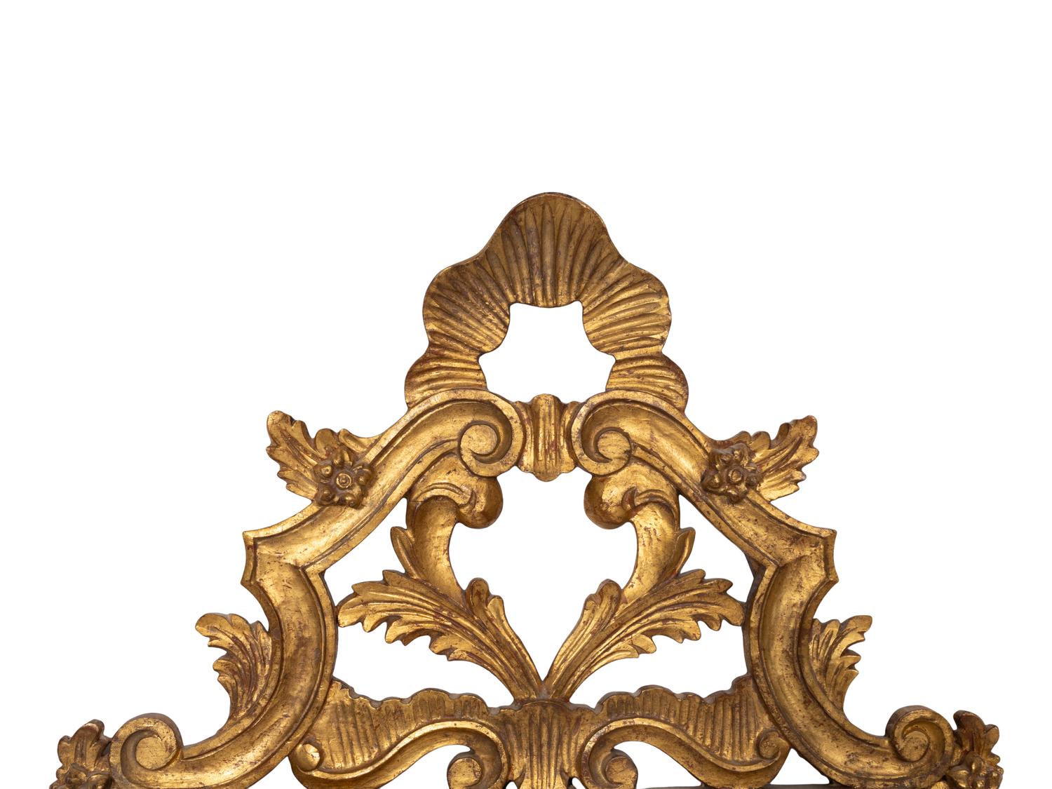 A Pair of Italian Baroque Style Giltwood Parclose Mirrors