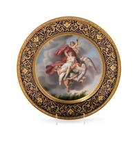 A Vienna Painted and Parcel Gilt Porcelain Cabinet Plate
