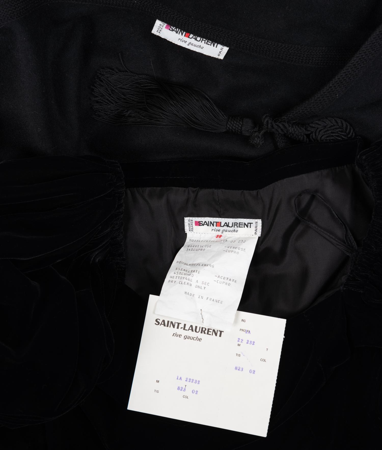 Two Saint Laurent Rive Gauche Pieces: One Velvet Dress and One Cape, 1980s