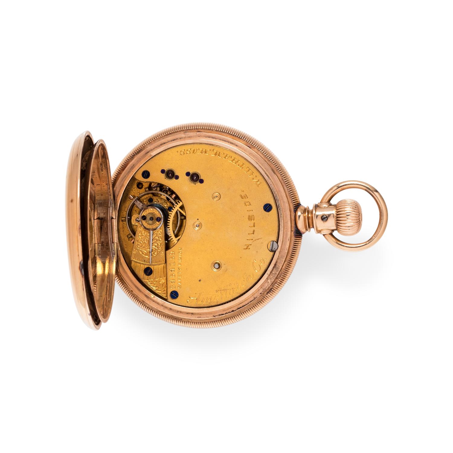 AMERICAN WATCH CO., 14K PINK GOLD HUNTER CASE POCKET WATCH