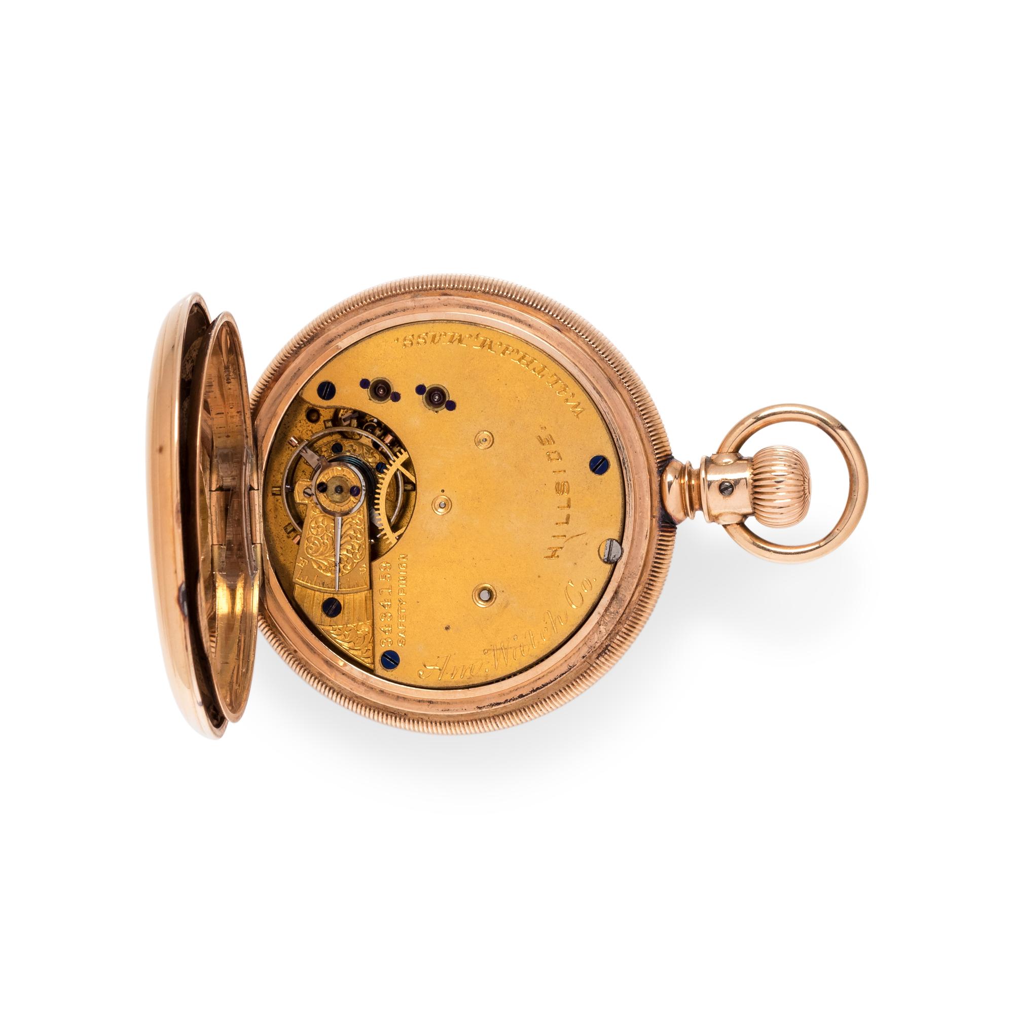 AMERICAN WATCH CO., 14K PINK GOLD HUNTER CASE POCKET WATCH