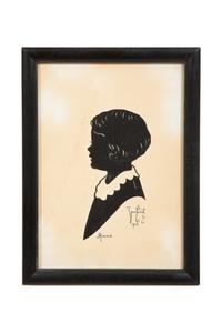 An Assemblage of Framed Paper Silhouettes Featuring 3 Beatrix Sherman Works