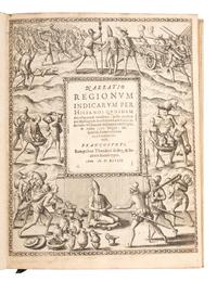 16th & 17th Century Americana LAS CASAS, Bartolome de. Narratio Regionum Indicarum per Hispanos quosdam devastatarum Verissima… Frankfurt: Theodor de Bry and Johann Saur, 1598.