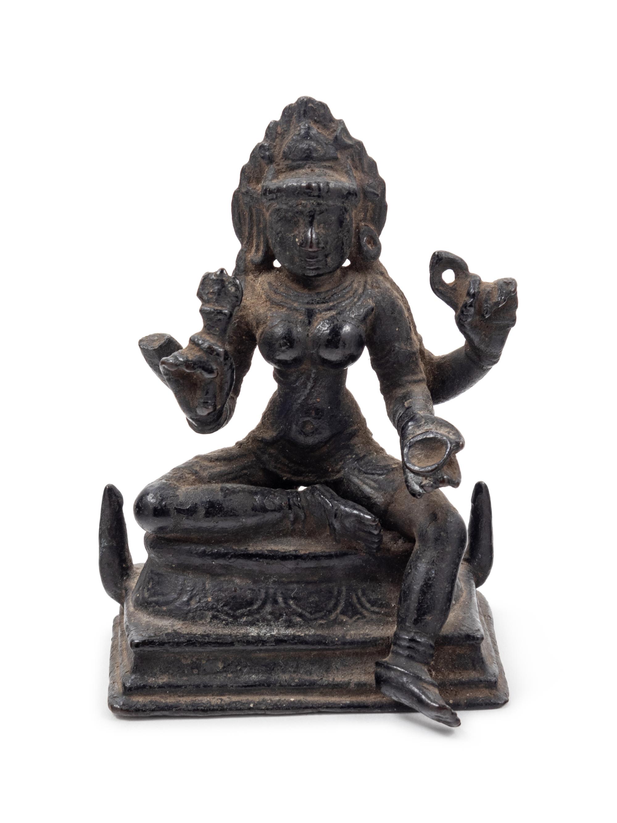 An Indian Bronze Figure of a Seated Bodhisattva